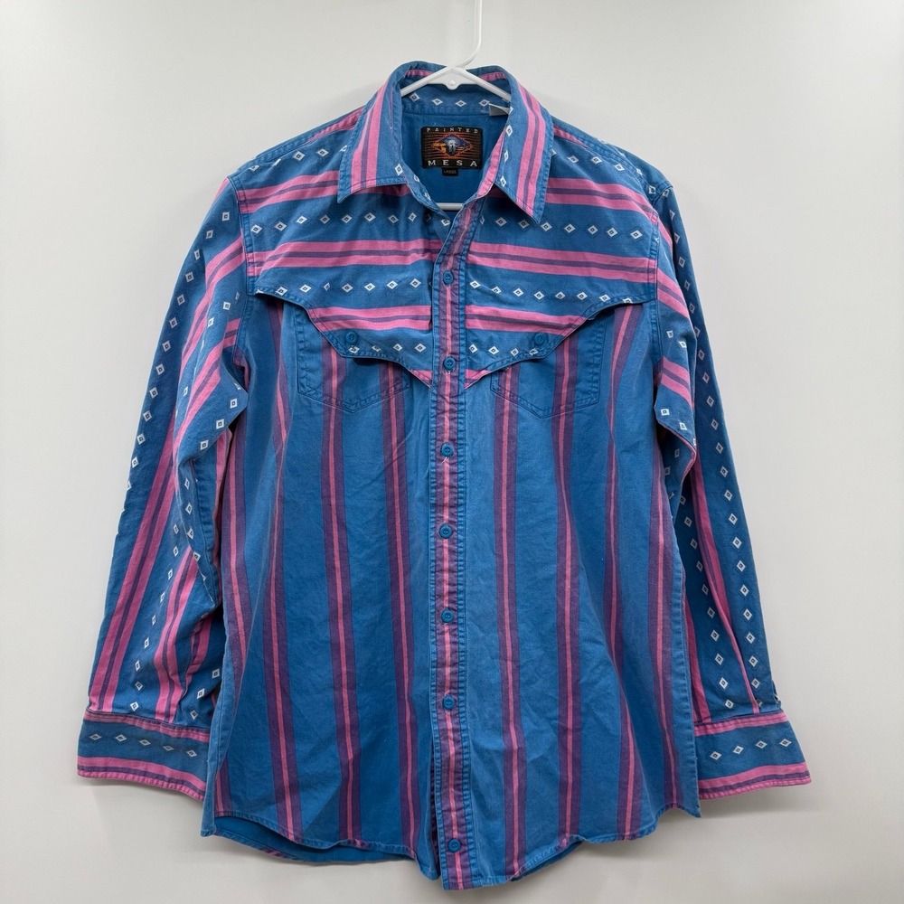 Vintage‎ Painted Mesa Mens Shirt Colorful Aztec Button Up
Southwestern 90 large